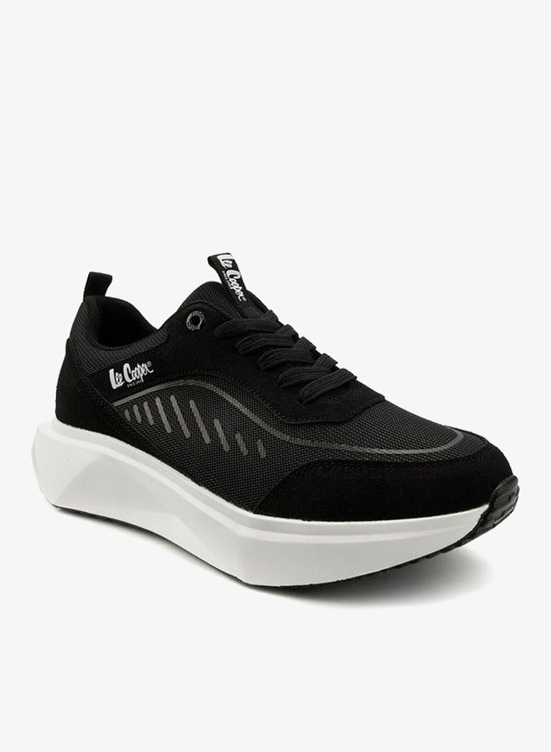 Lee Cooper Men's Panelled Lace-Up Sneakers with Pull Tabs - Image 3